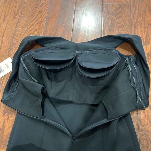 Calvin Klein long black dress fishtail mermaid formal gown wedding sexy NWT - Picture 9 of 10